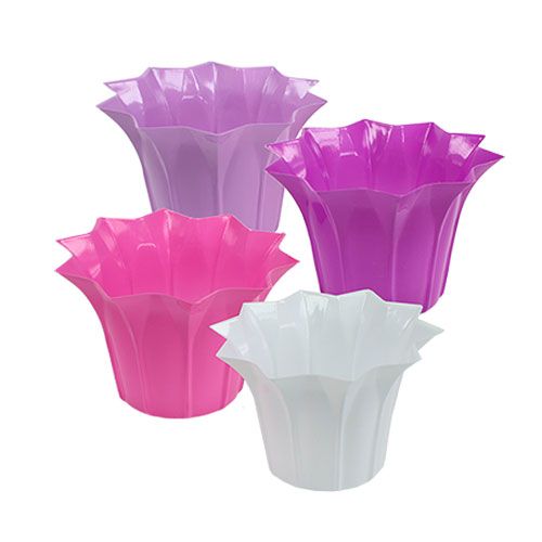 Floristik24 Plastic pot colorful Ø15cm H10cm 10pcs