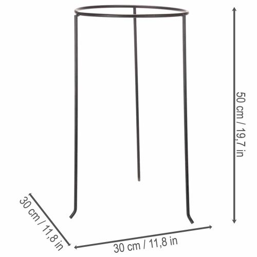 Black Metal Plant Stand for 25 cm Pots, 50 cm High | Floristik24.co.uk