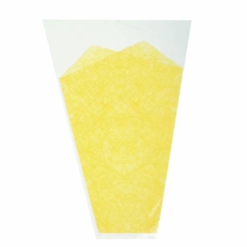 Floristik24 Flower bag jute pattern yellow L40 W30cm - 12cm 50pcs