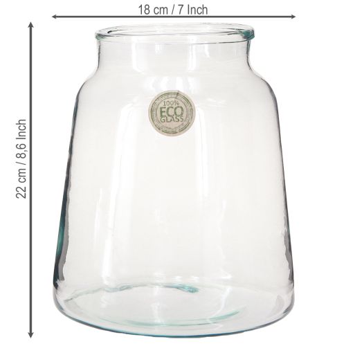 Product Flower vase glass clear glass vase table decoration Ø18cm H22cm
