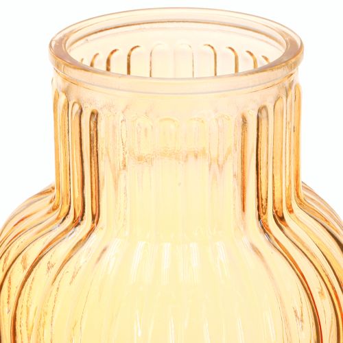 Product Flower vase glass in orange retro grooves Ø13.5cm H20cm