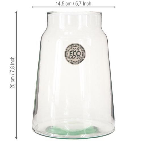 Product Flower vase glass clear vase for decoration in glass H20cm
