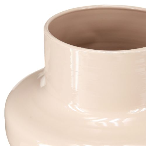 Product Flower vase metal brown cappuccino enamel Ø17cm H23cm