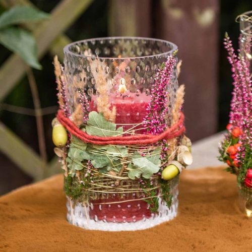 Floristik24 Flower vase, glass vase, candle glass, glass lantern Ø11.5cm H18.5cm