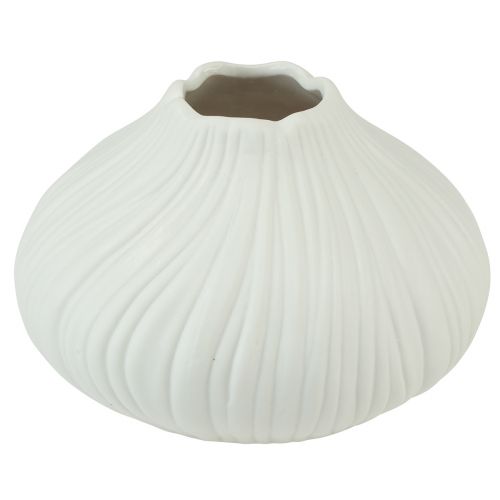 Floristik24 Flower vase ceramic onion shape white Ø13cm H13.5cm 2pcs