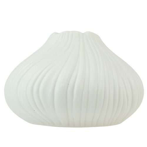 Product Flower vase ceramic onion shape white Ø13cm H13.5cm 2pcs