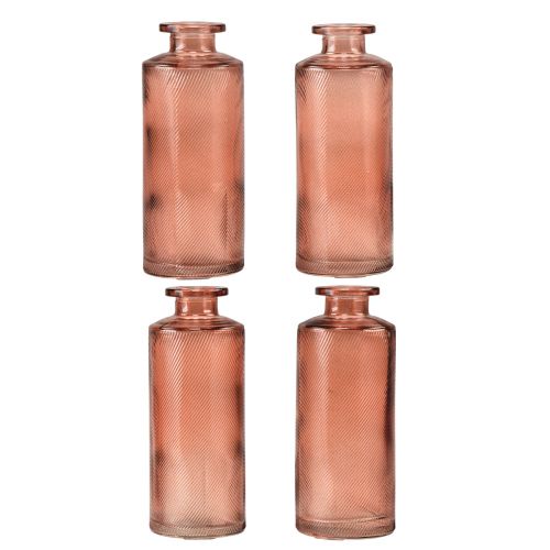 Floristik24 Flower Vase Mini Glass Decoration Retro H13cm Orange 4pcs