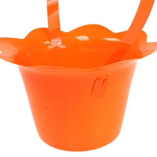 Floristik24 Flower pot with handle colorful Ø15cm H9,5cm 10pcs