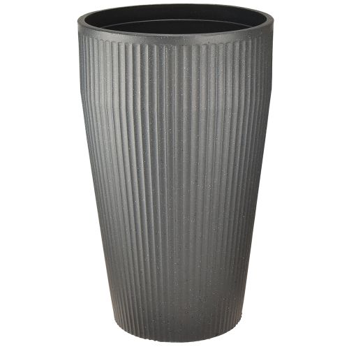 Floor vase plastic planter anthracite Ø28cm H46.5cm