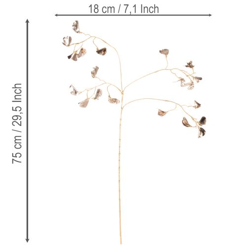Beverage Blossom Metallic Artificial Stem 80cm Set of 3 for Indoor Decorations | Floristik24.co.uk