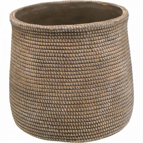 Product Boho flowerpot ceramic large braided look Ø21.5cm H24cm