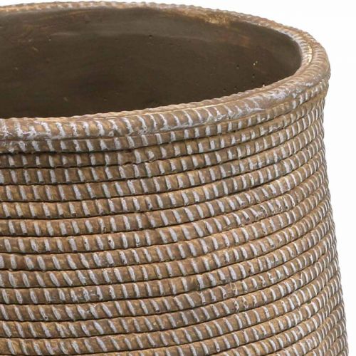 Product Boho flowerpot ceramic large braided look Ø21.5cm H24cm