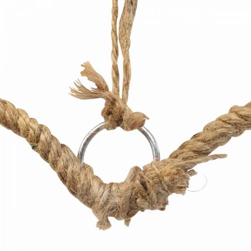 Floristik24 Boho style, heart metal ring decorative ring jute ribbon W33cm 3pcs