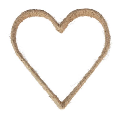 Floristik24 Boho style, heart metal ring decoration jute ribbon 30cm