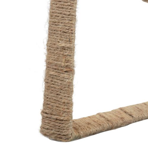 Product Boho Style, heart metal ring decorative jute ribbon 30cm