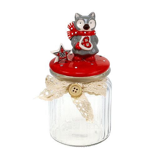 Floristik24 Candy jar with lid fox Ø7,5cm H16cm