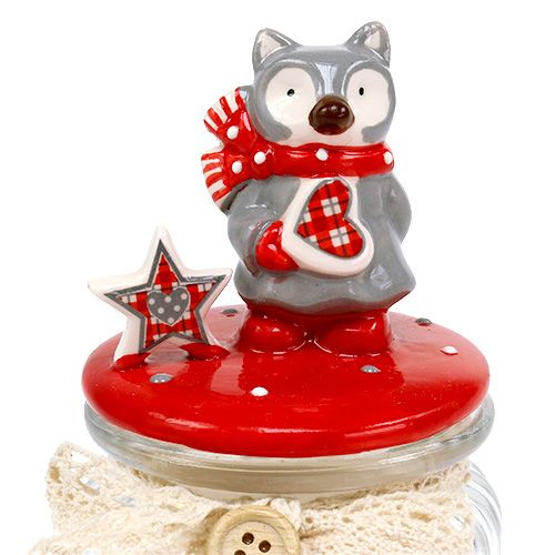 Floristik24 Candy jar with lid fox Ø7,5cm H16cm