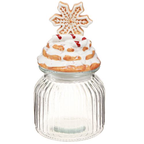 Candy jar Christmas cookie jar snowflake H20cm