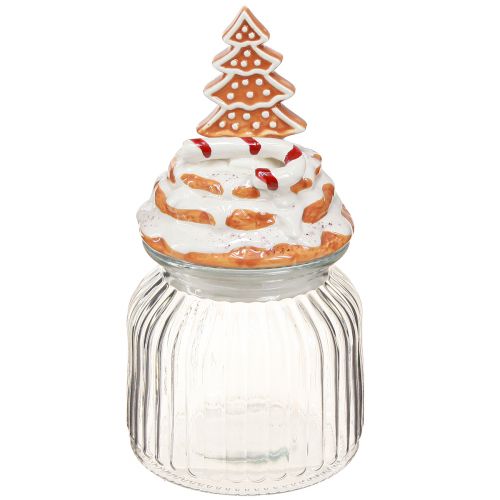 Product Christmas bonbonniere glass, fir cookie jar Ø11cm H21cm