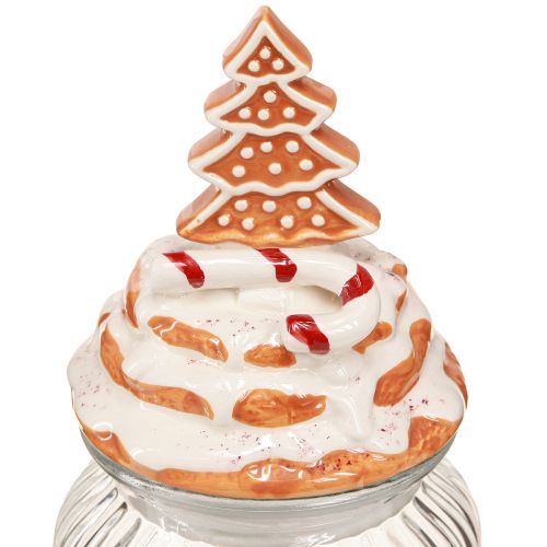 Product Christmas bonbonniere glass, fir cookie jar Ø11cm H21cm