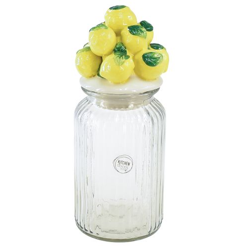 Bonboniere glass ceramic lemons summer Ø11cm H27cm