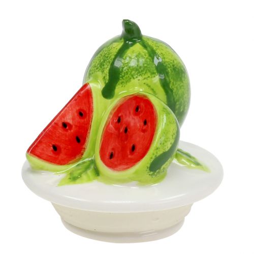 Candy dish made of glass with fruit cover melon H15,5cm