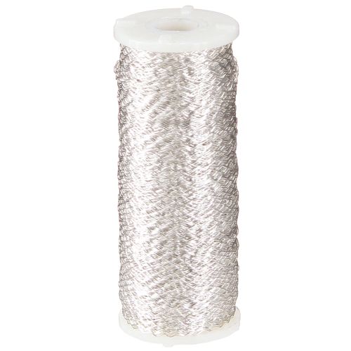 Floristik24 Bouillon effect wire 100g silver