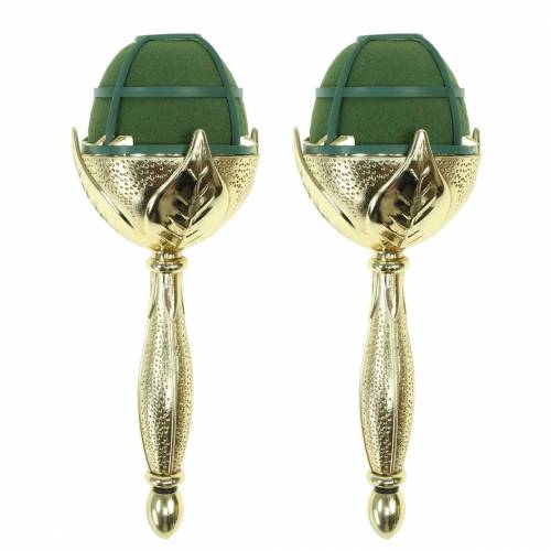 Floristik24 Bridal bouquet holder Elegant Gold floral foam 2 pcs