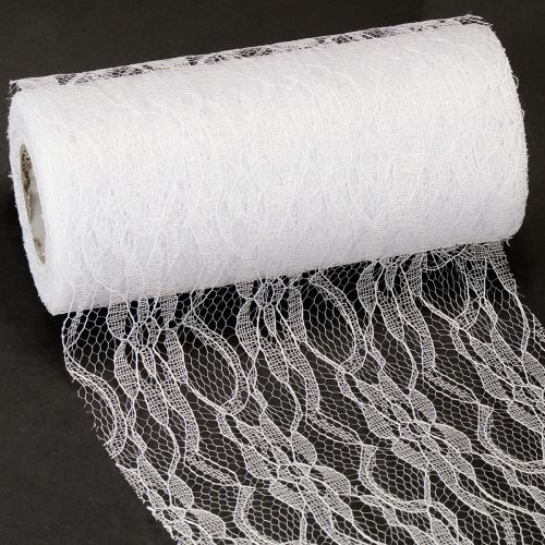 Wide lace ribbon table runner lace white 150mm 10m