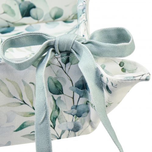 Product Bread basket fabric eucalyptus utensil white green 20x20x7cm