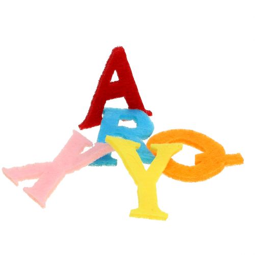 Floristik24 Letters made of felt assorted colors 2,5cm - 3cm 150pcs