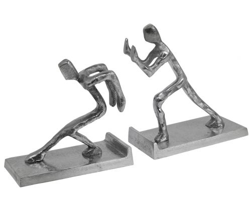 Floristik24 Bookend figures book holder metal H15/18cm set of 2