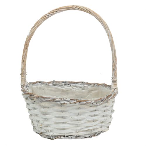 Floristik24 Ironing basket oval white 25.5cm x 16.5cm H12.5cm