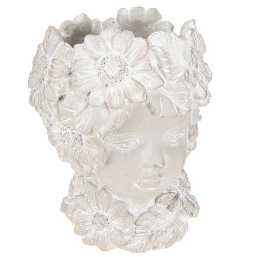 Bust made of cast stone sculpture woman planter antique H21.5cm