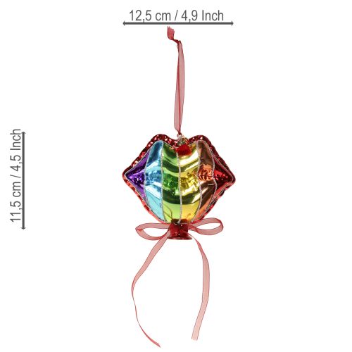 Product Colorful Christmas tree balls glass balloons heart kiss mouth 12cm 2pcs