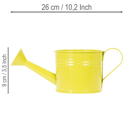 Colorful decorative watering can, Ø11cm, H9.5cm, for planting, spring table decoration, metal, set of 8 | Floristik24.co.uk