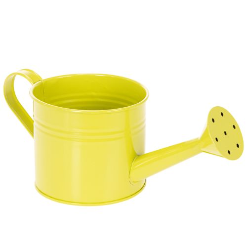 Colorful decorative watering can, Ø11cm, H9.5cm, for planting, spring table decoration, metal, set of 8 | Floristik24.co.uk