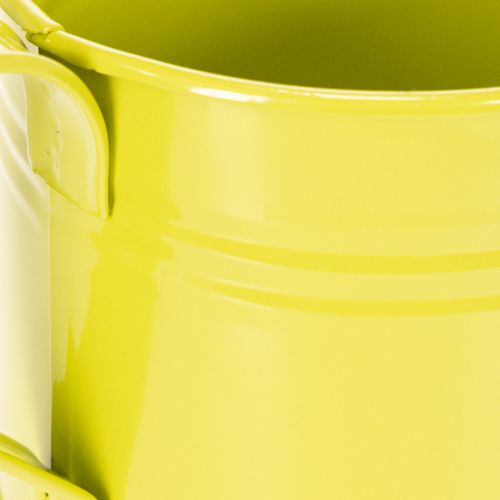 Colorful decorative watering can, Ø11cm, H9.5cm, for planting, spring table decoration, metal, set of 8 | Floristik24.co.uk