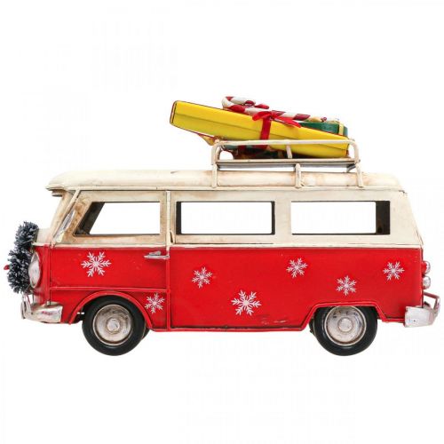 Floristik24 Christmas Decoration Car Christmas Bus Vintage Bus Red L17cm