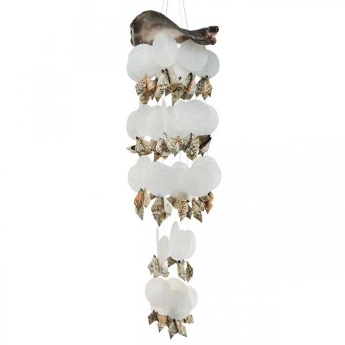 Capiz wind chime hanging decoration shells mother-of-pearl Ø17cm 70cm