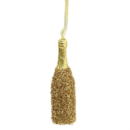 Floristik24 Champagne bottle for hanging light gold 13,5cm