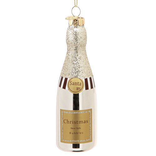 Product Champagne Bottle for Hanging New Year&#39;s Eve Decoration Silver 13cm 5 Pcs