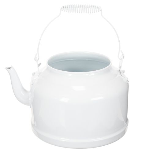 Charming decorative teapot in white, metal planter in country style, vintage planter 27x20.5cm | Floristik24.co.uk