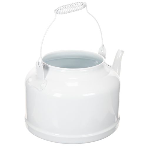 Charming decorative teapot in white, metal planter in country style, vintage planter 27x20.5cm | Floristik24.co.uk