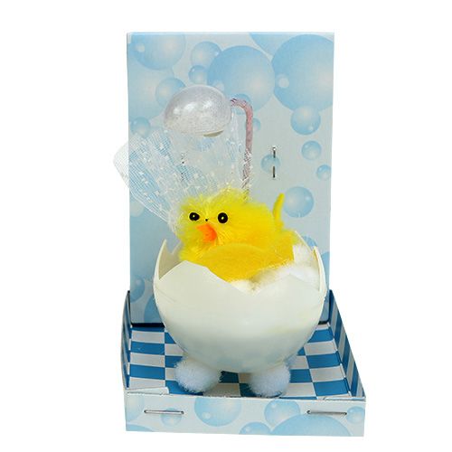 Floristik24 Chenille chicks in the bath 8,5cm yellow