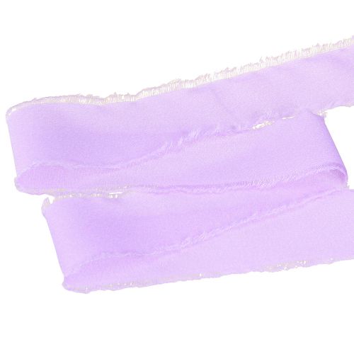 Product Chiffon Ribbon Lilac Fabric Ribbon with Fringes Chiffon 40mm 15m