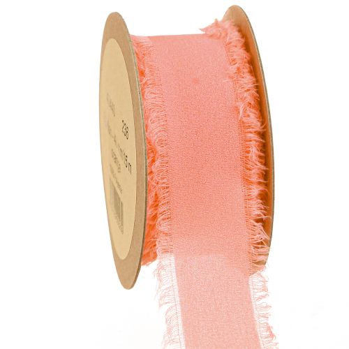 Product Chiffon Ribbon Orange Pastel Fabric Ribbon Fringe 40mm 15m