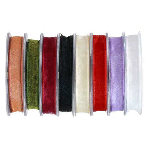 Floristik24 Chiffon ribbon organza ribbon 15mm 20m various colors