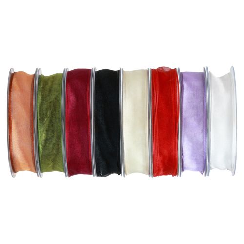 Floristik24 Chiffon ribbon organza ribbon 25mm 20m various colors