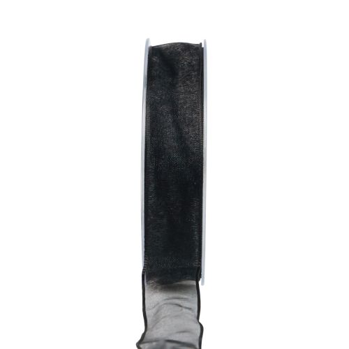 Floristik24 Chiffon ribbon organza ribbon organza black 15mm 20m